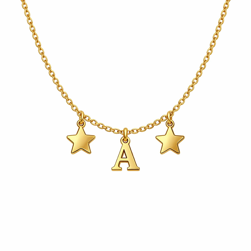 Why the Waterproof 18k Gold Plated Necklace is a Must-Have for Your Stainless Steel Jewelry Collection: Exquisite Initial Letter Star Charms & Layering Options for Wholesale Clients 2 Why the Waterproof 18k Gold Plated Necklace is a Must-Have for Your Stainless Steel Jewelry Collection: Exquisite Initial Letter Star Charms & Layering Options for Wholesale Clients