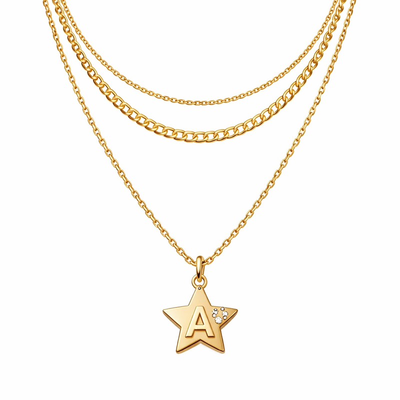 Why Waterproof 18K Gold Plated Necklaces Are the Future of Custom Jewelry: A Trendy Layering Stainless Steel Necklace and Initial Letter Star Charm Necklace for Your Business 2 Why Waterproof 18K Gold Plated Necklaces Are the Future of Custom Jewelry: A Trendy Layering Stainless Steel Necklace and Initial Letter Star Charm Necklace for Your Business