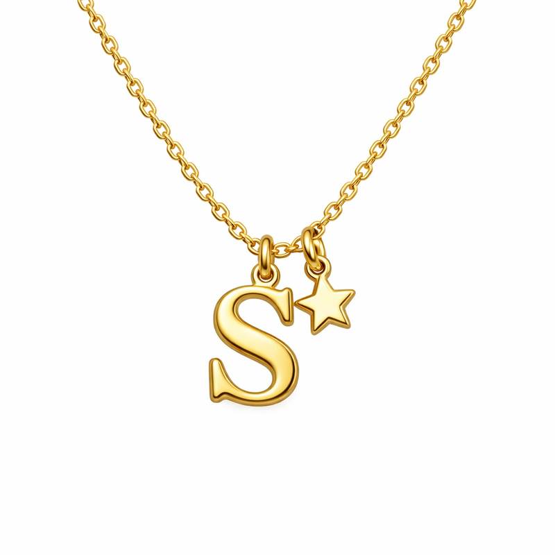 Waterproof 18k Gold Plated Initial Letter Star Charm Necklace Customization Driving Wholesale Jewelry Business Growth 6 Waterproof 18k Gold Plated Initial Letter Star Charm Necklace Customization Driving Wholesale Jewelry Business Growth