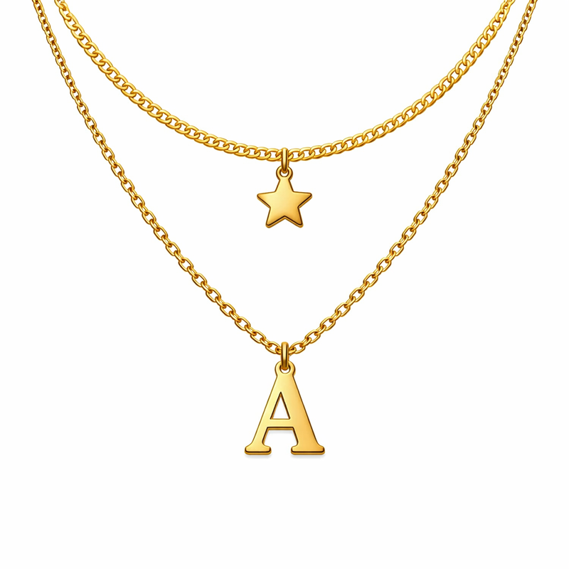 Elevate Your Jewelry Brand with Waterproof 18k Gold Plated Initial Necklace and Stainless Steel Star Charm Layering Necklace: Customization and Wholesale Solutions 6 Elevate Your Jewelry Brand with Waterproof 18k Gold Plated Initial Necklace and Stainless Steel Star Charm Layering Necklace: Customization and Wholesale Solutions
