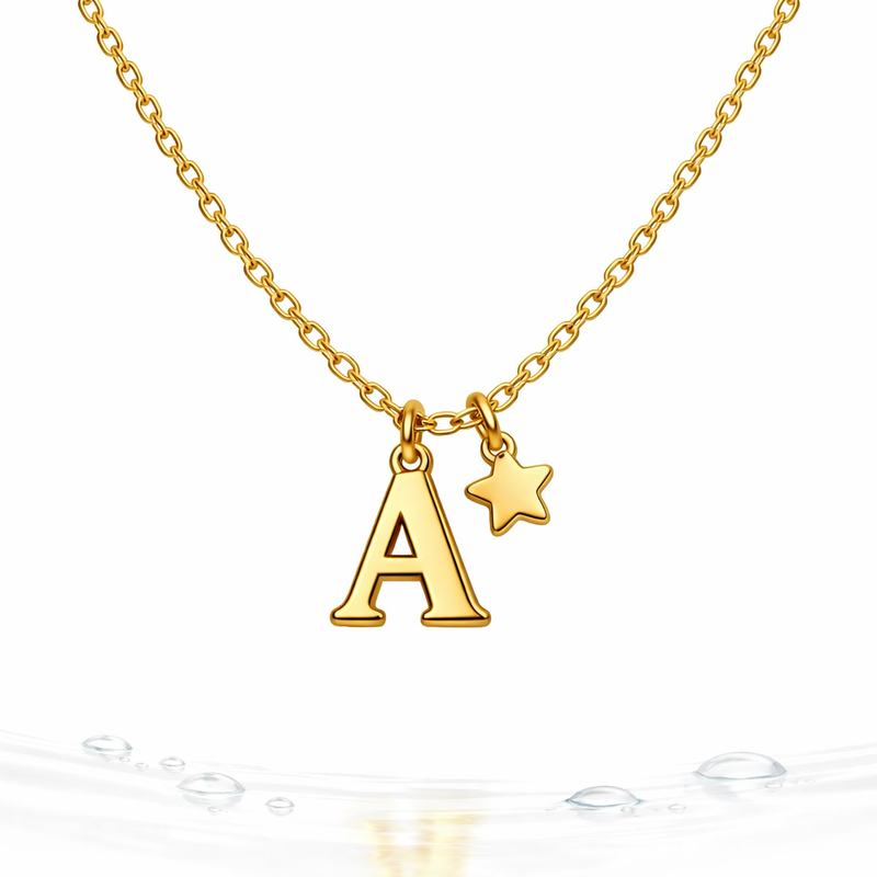 Waterproof 18k Gold Plated Initial Letter Star Charm Necklace Customization for Durable Wholesale Jewelry Business Growth 8 Waterproof 18k Gold Plated Initial Letter Star Charm Necklace Customization for Durable Wholesale Jewelry Business Growth