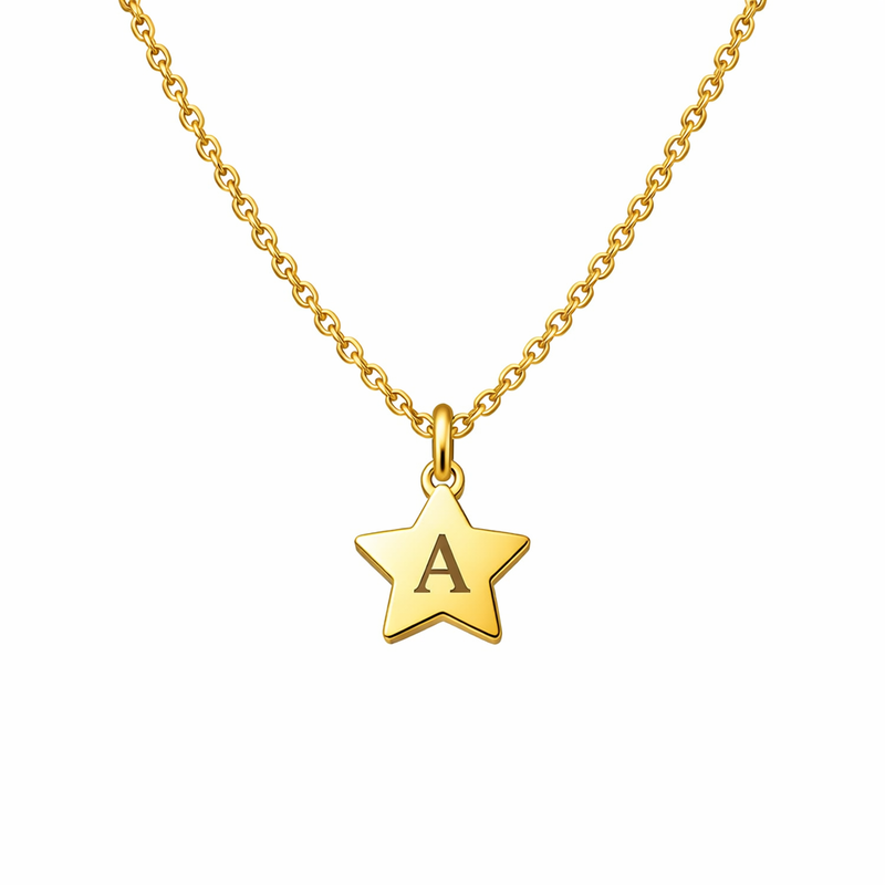 Waterproof 18K Gold Plated Initial Letter Star Necklace: Customizable Stainless Steel Designs Driving Wholesale Jewelry Growth 7 Waterproof 18K Gold Plated Initial Letter Star Necklace: Customizable Stainless Steel Designs Driving Wholesale Jewelry Growth