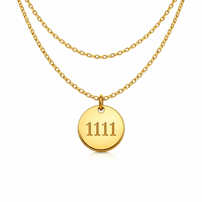 Personalized angel number disc charm gold plated layering stainless steel necklace customization trends driving wholesale business growth