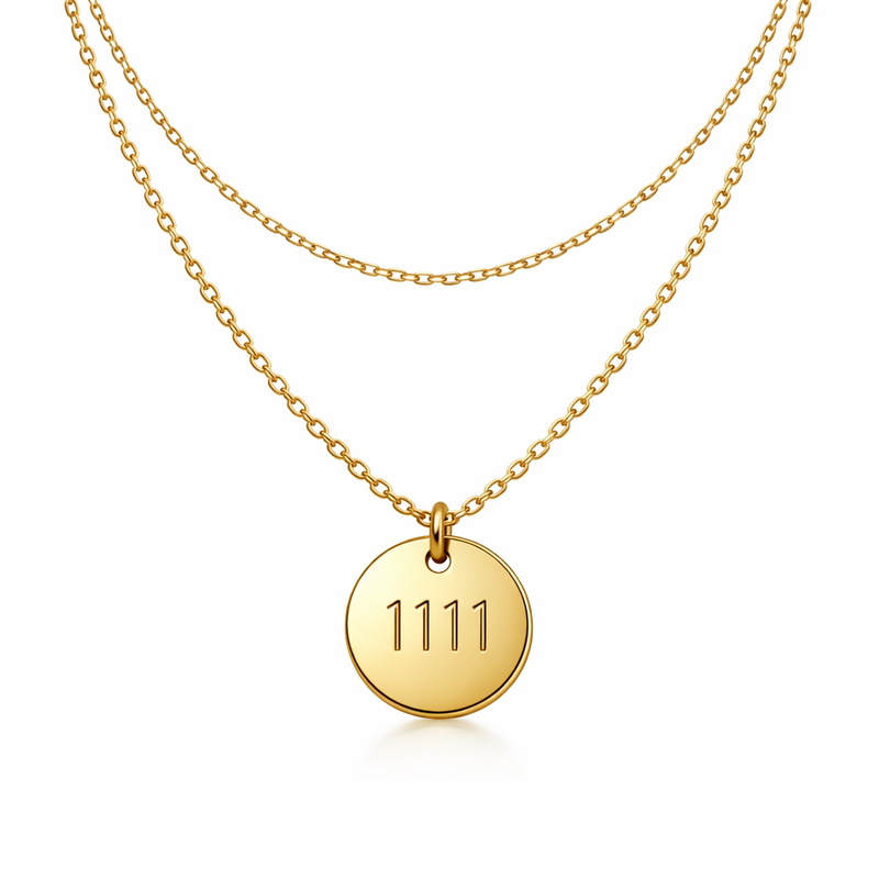 Unlock Business Growth with Personalized Angel Number Disc Charm Gold Plated Layering Stainless Steel Necklace for Custom Jewelry Brands