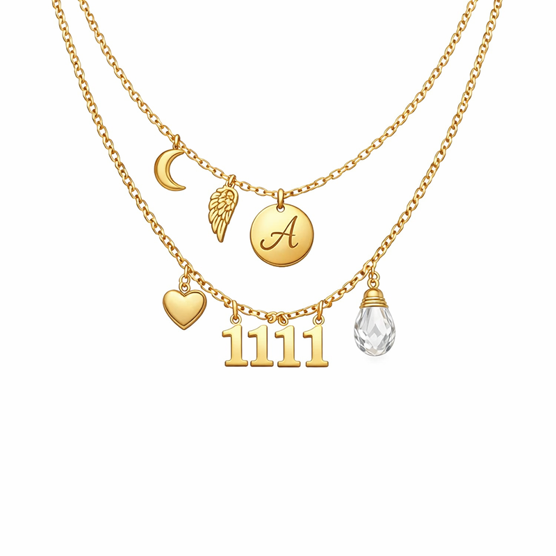 Boost Your Jewelry Business with Custom Personalized Angel Number Necklaces, Gold Plated Charms, and Stainless Steel Layering Necklaces