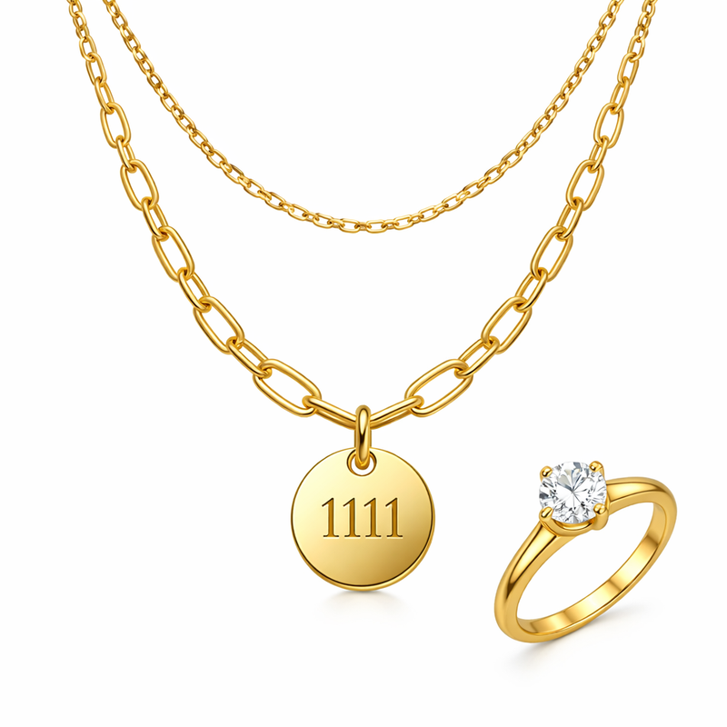 Personalized Angel Number Disc Charm Gold Plated Layering Stainless Steel Necklace: Custom Jewelry Manufacturing for Business Growth