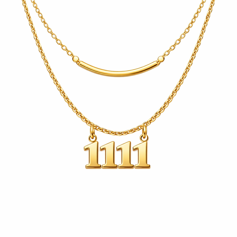 Personalized Angel Number Necklace, Gold Plated Layering Necklace & Stainless Steel Charm Necklace: Customization for Business Growth