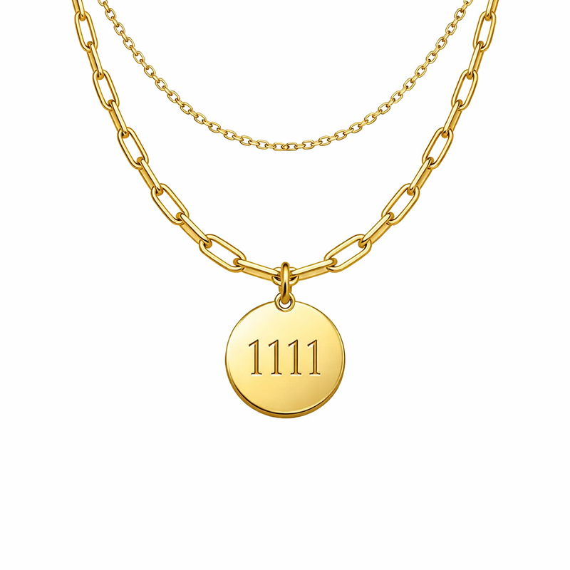 Boost Your Jewelry Business with Personalized Angel Number Disc Charm Gold Plated Necklaces: Custom Angel Number Layering Stainless Steel Necklaces and Gold Plated Disc Charms