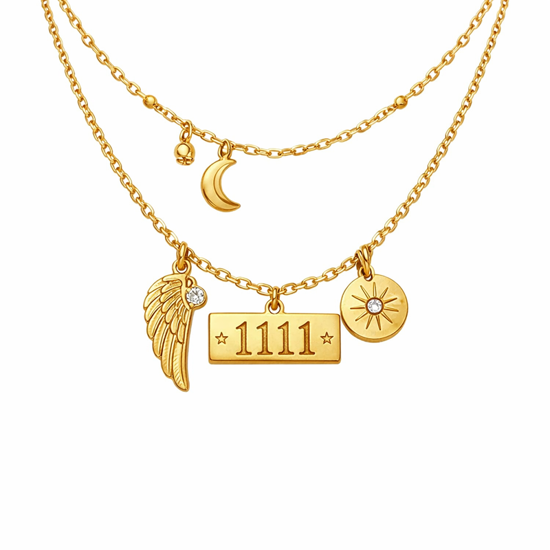 Grow Your Jewelry Brand with Personalized Angel Number Necklaces: Custom Gold Plated Stainless Steel Charm & Layering Designs for Wholesale Success