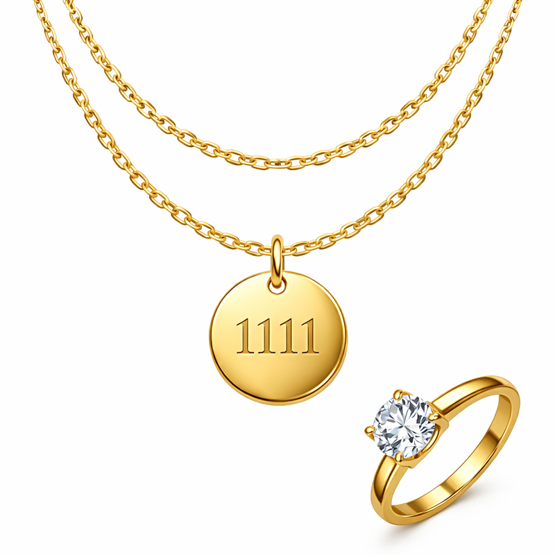 Personalized angel number disc charm gold plated layering stainless steel necklace customization driving wholesale jewelry business growth 6 Personalized angel number disc charm gold plated layering stainless steel necklace customization driving wholesale jewelry business growth