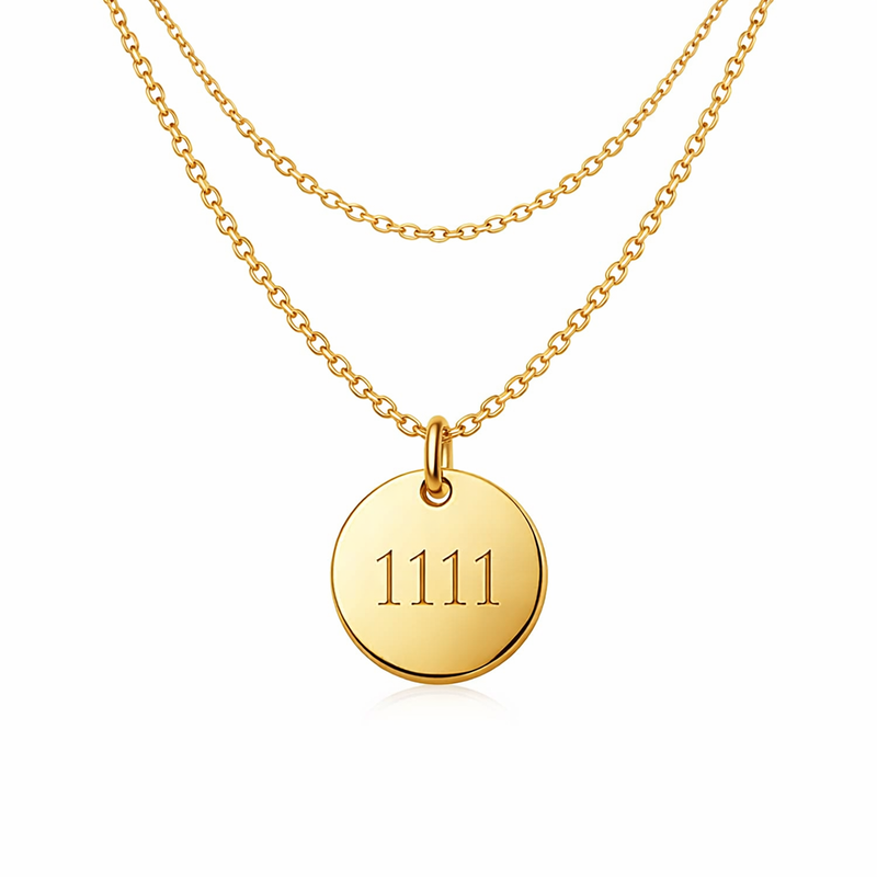 Personalized Angel Number Disc Charm Gold Plated Necklace Driving Customization, Wholesale Growth, and Stainless Steel Jewelry Manufacturing Opportunities 12 Personalized Angel Number Disc Charm Gold Plated Necklace Driving Customization, Wholesale Growth, and Stainless Steel Jewelry Manufacturing Opportunities