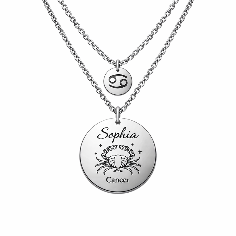 Personalized Engraved Zodiac Pendant Stainless Steel Layering Necklace: A Customizable Jewelry Solution for Your Business Personalized Engraved Zodiac Pendant Stainless Steel Layering Necklace: A Customizable Jewelry Solution for Your Business