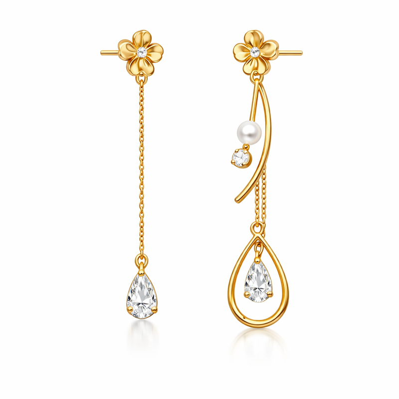 Elegant 14k Gold Plated Earrings: Discover the Charm of Asymmetric Tiny Flower Stud Earrings and Gold Plated Stainless Steel Earrings for Wholesale Manufacturing 2 Elegant 14k Gold Plated Earrings: Discover the Charm of Asymmetric Tiny Flower Stud Earrings and Gold Plated Stainless Steel Earrings for Wholesale Manufacturing