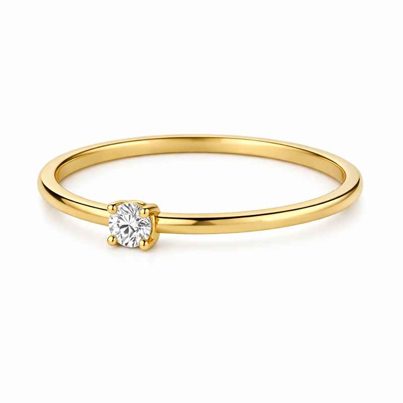 Dainty Micro CZ Ring - 18k Gold Plated Thin Band Ring 3 Dainty Micro CZ Ring - 18k Gold Plated Thin Band Ring