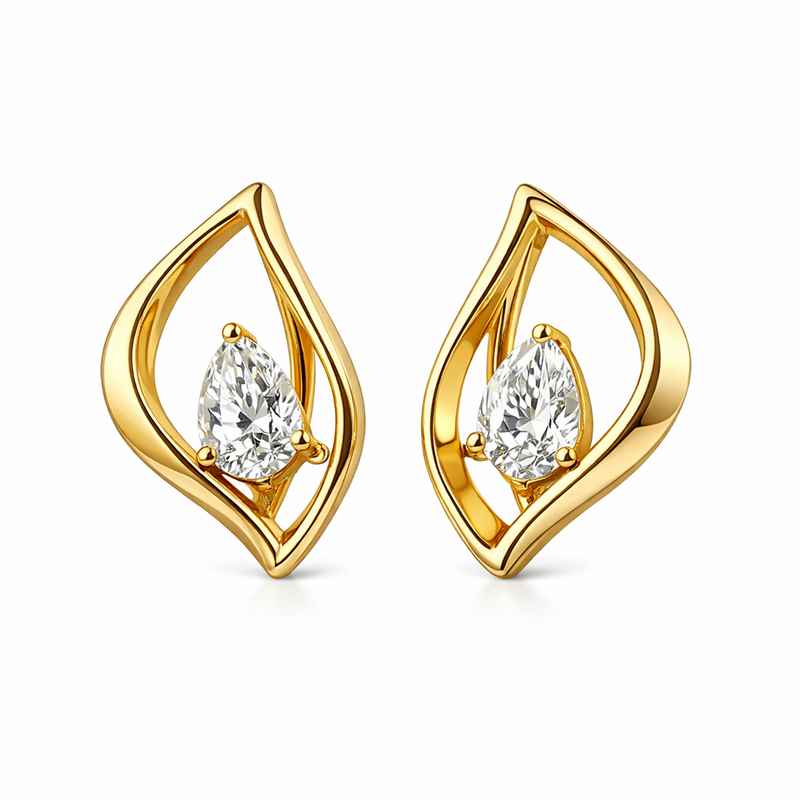 Minimalist Gold Plated Earrings - Hypoallergenic Petal & Asymmetric Frame 3 Minimalist Gold Plated Earrings - Hypoallergenic Petal & Asymmetric Frame