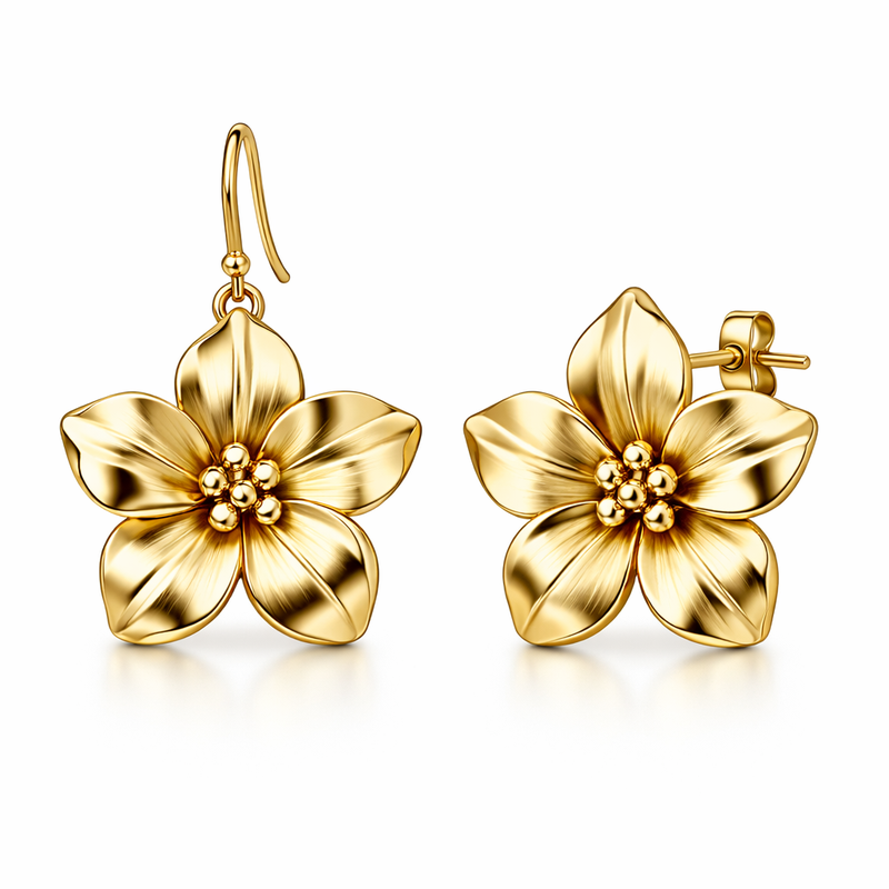 Elegant Gold Plated Flower Earrings Drive Customizable Wholesale Growth for Modern Stainless Steel Jewelry Brands 6 Elegant Gold Plated Flower Earrings Drive Customizable Wholesale Growth for Modern Stainless Steel Jewelry Brands