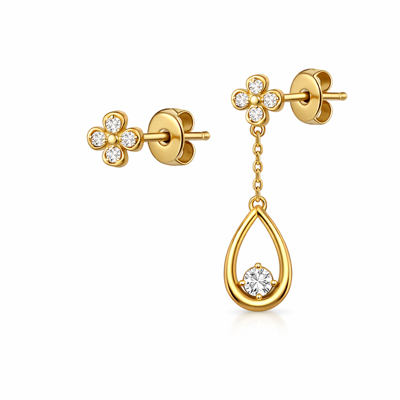 Elevate Your Jewelry Line with Elegant 14k Gold Plated Earrings: Asymmetric Tiny Flower Stud Earrings and Stainless Steel Options 2 Elevate Your Jewelry Line with Elegant 14k Gold Plated Earrings: Asymmetric Tiny Flower Stud Earrings and Stainless Steel Options