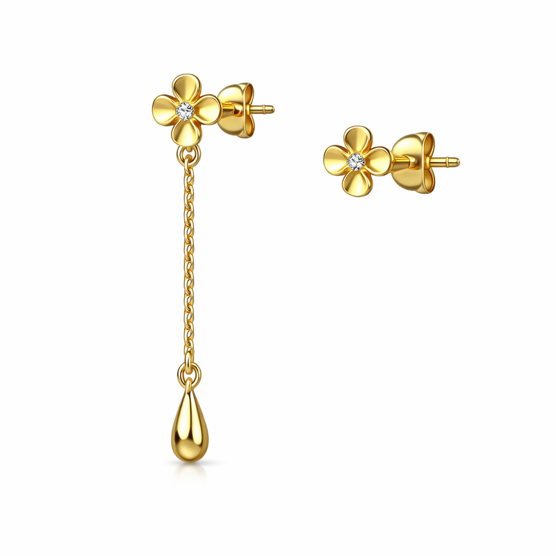 Elegant 14k Gold Plated Earrings and Asymmetric Tiny Flower Stud Earrings: Customizable Stainless Steel Gold Plated Studs for Wholesale Business Growth 6 Elegant 14k Gold Plated Earrings and Asymmetric Tiny Flower Stud Earrings: Customizable Stainless Steel Gold Plated Studs for Wholesale Business Growth