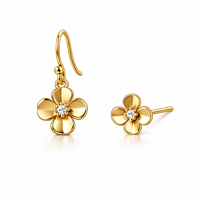 Elevate Your Jewelry Collection with Elegant 14k Gold Plated Stainless Steel Asymmetric Tiny Flower Stud Earrings for Wholesale Customization 2 Elevate Your Jewelry Collection with Elegant 14k Gold Plated Stainless Steel Asymmetric Tiny Flower Stud Earrings for Wholesale Customization