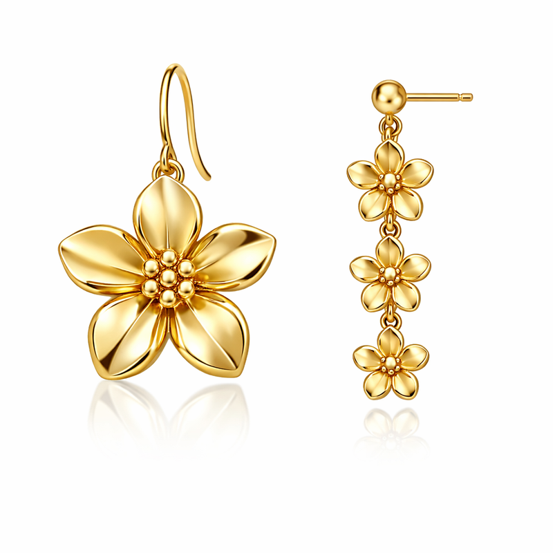 Elegant 14k Gold Plated Earrings: Wholesale Asymmetric Flower Stud Earrings and Tiny Gold Flower Earrings for Business Growth Elegant 14k Gold Plated Earrings: Wholesale Asymmetric Flower Stud Earrings and Tiny Gold Flower Earrings for Business Growth
