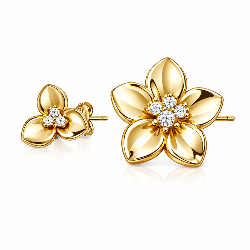 Elegant Gold Plated Flower Earrings: Why 14k Gold Stainless Steel Studs and Asymmetric Flower Stud Earrings Are Trending in Wholesale Jewelry Manufacturing 3 Elegant Gold Plated Flower Earrings: Why 14k Gold Stainless Steel Studs and Asymmetric Flower Stud Earrings Are Trending in Wholesale Jewelry Manufacturing