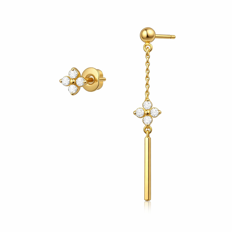 Elegant 14k Gold Plated Earrings: Wholesale Opportunities for Asymmetric Tiny Flower Stud Earrings and Stainless Steel Flower Stud Earrings 2 Elegant 14k Gold Plated Earrings: Wholesale Opportunities for Asymmetric Tiny Flower Stud Earrings and Stainless Steel Flower Stud Earrings