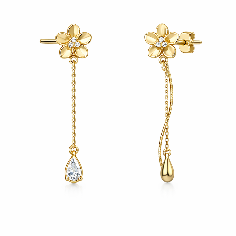Elegant 14k Gold Plated Earrings: Discover the Trend of Asymmetric and Tiny Flower Stud Earrings for Wholesale Customization Elegant 14k Gold Plated Earrings: Discover the Trend of Asymmetric and Tiny Flower Stud Earrings for Wholesale Customization