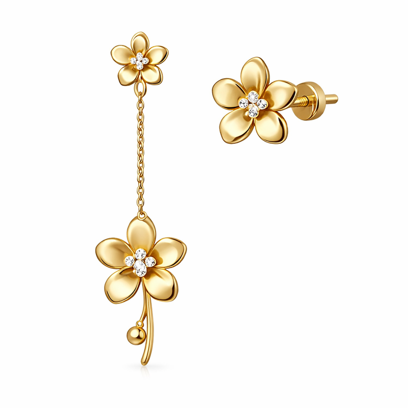 Elegant Gold Plated Flower Stud Earrings: Wholesale Manufacturing of 14k Gold Asymmetric Stud Earrings and Tiny Stainless Steel Flower Earrings for Business Growth Elegant Gold Plated Flower Stud Earrings: Wholesale Manufacturing of 14k Gold Asymmetric Stud Earrings and Tiny Stainless Steel Flower Earrings for Business Growth