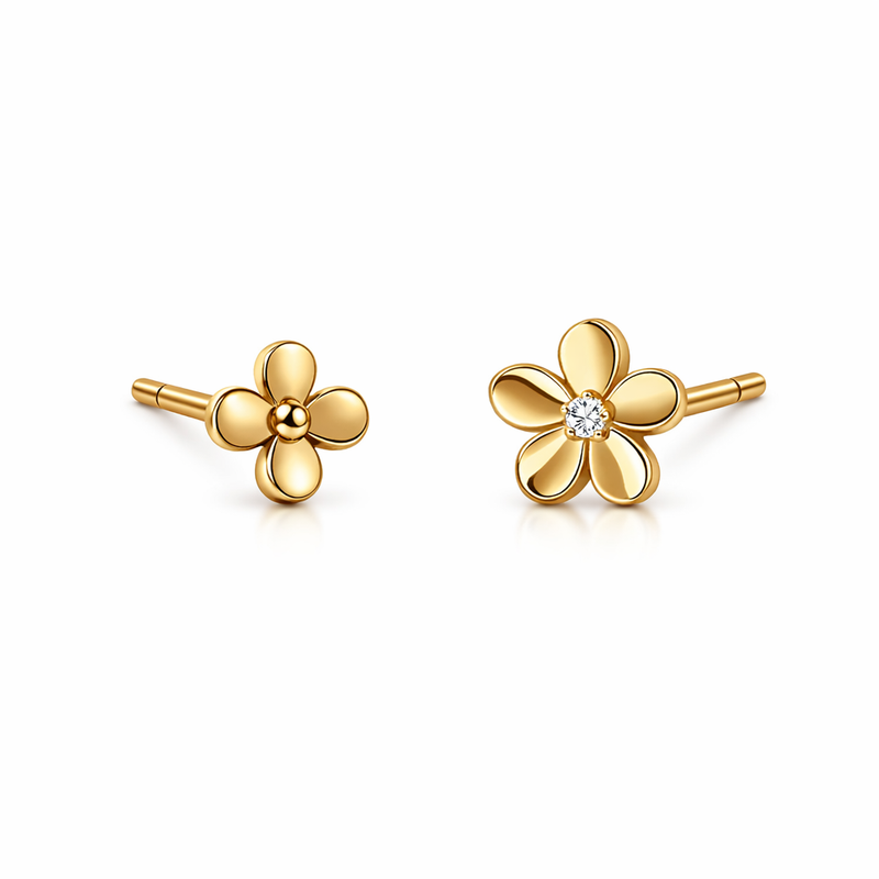 Elegant 14k Gold Plated Earrings: The Rising Trend of Asymmetric Tiny Flower Stud Earrings and Gold Plated Stainless Steel Earrings in Wholesale Jewelry Manufacturing 2 Elegant 14k Gold Plated Earrings: The Rising Trend of Asymmetric Tiny Flower Stud Earrings and Gold Plated Stainless Steel Earrings in Wholesale Jewelry Manufacturing