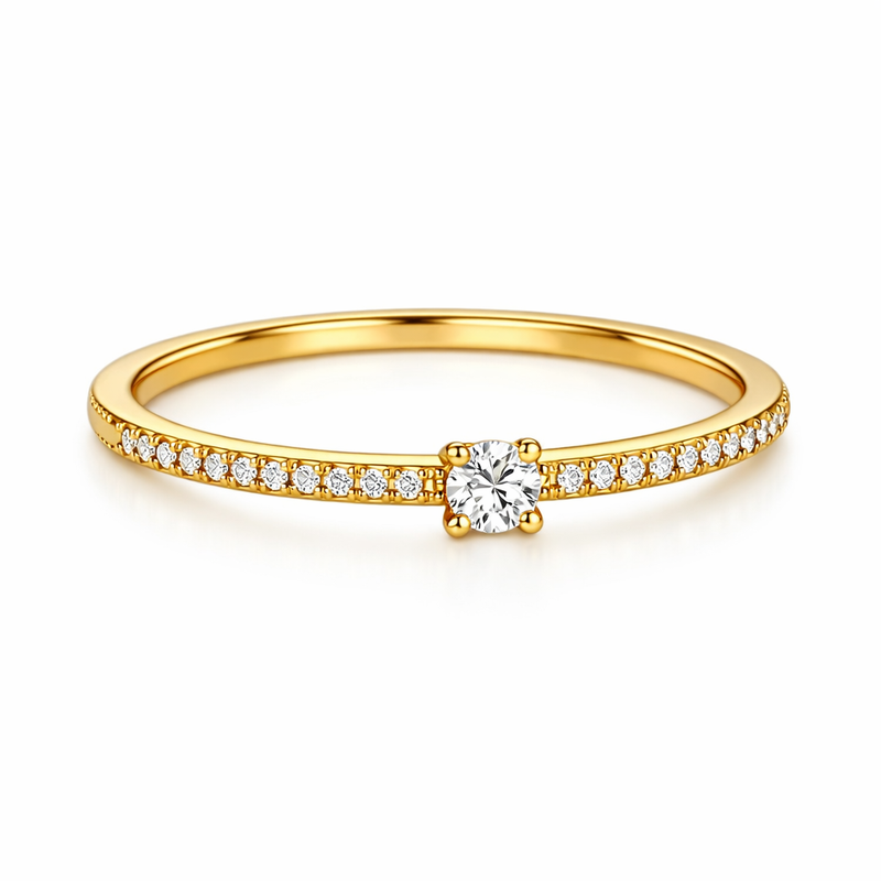 Dainty Micro CZ Ring: The Perfect 18K Gold Plated Thin Band Ring for Waterproof Stainless Steel Jewelry Customization Dainty Micro CZ Ring: The Perfect 18K Gold Plated Thin Band Ring for Waterproof Stainless Steel Jewelry Customization
