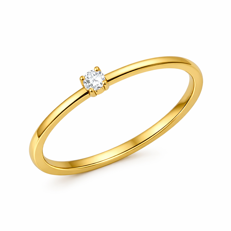 Dainty Micro CZ Ring: Elevate Your Jewelry Collection with 18k Gold Plated Stainless Steel & Waterproof Thin Band Rings Dainty Micro CZ Ring: Elevate Your Jewelry Collection with 18k Gold Plated Stainless Steel & Waterproof Thin Band Rings