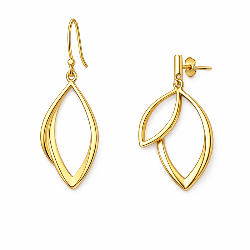Minimalist Asymmetric Hypoallergenic Gold Plated Petal Frame Earrings: Wholesale Manufacturing Solutions for Jewelry Brands Minimalist Asymmetric Hypoallergenic Gold Plated Petal Frame Earrings: Wholesale Manufacturing Solutions for Jewelry Brands