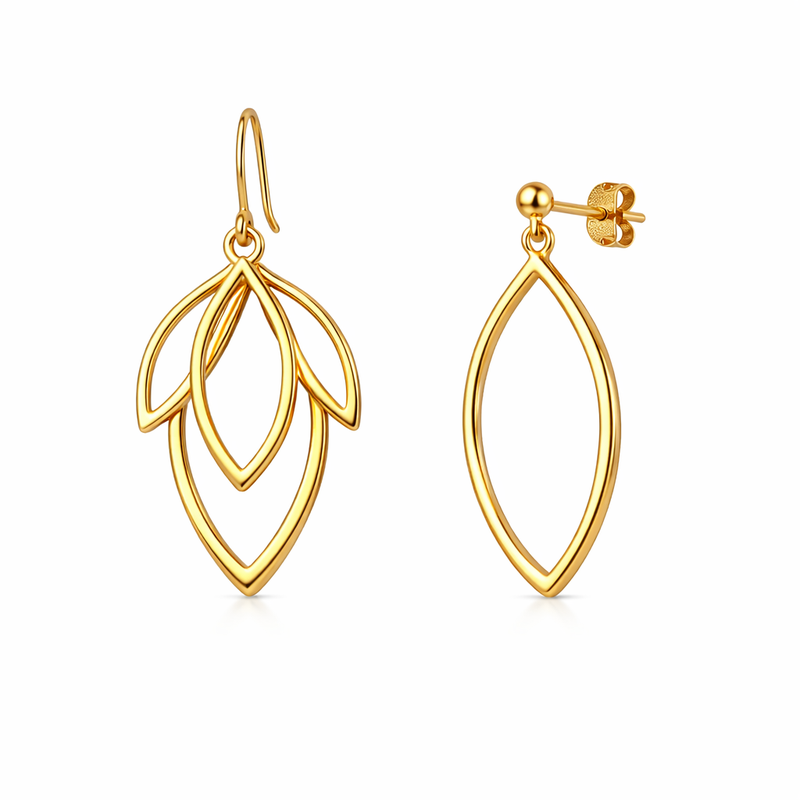 Minimalist Asymmetric Gold Plated Earrings: OEM Opportunities for Hypoallergenic Petal Frame Designs with Customization Minimalist Asymmetric Gold Plated Earrings: OEM Opportunities for Hypoallergenic Petal Frame Designs with Customization