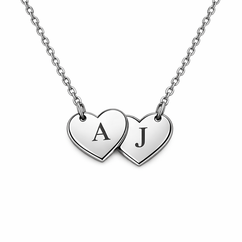 Minimalist Stainless Steel Double Heart Initial Pendant Necklace for Women: Customizable, Durable, and Wholesale-Friendly Jewelry Solutions 2 Minimalist Stainless Steel Double Heart Initial Pendant Necklace for Women: Customizable, Durable, and Wholesale-Friendly Jewelry Solutions