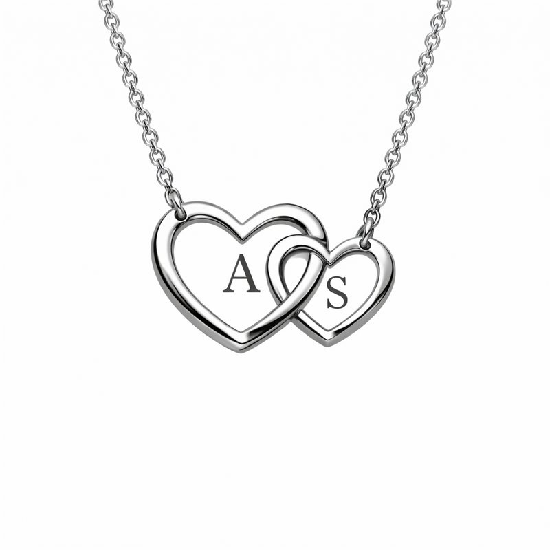 Minimalist Stainless Steel Heart Necklace: Boost Your Jewelry Brand with Custom Double Heart and Initial Designs Minimalist Stainless Steel Heart Necklace: Boost Your Jewelry Brand with Custom Double Heart and Initial Designs