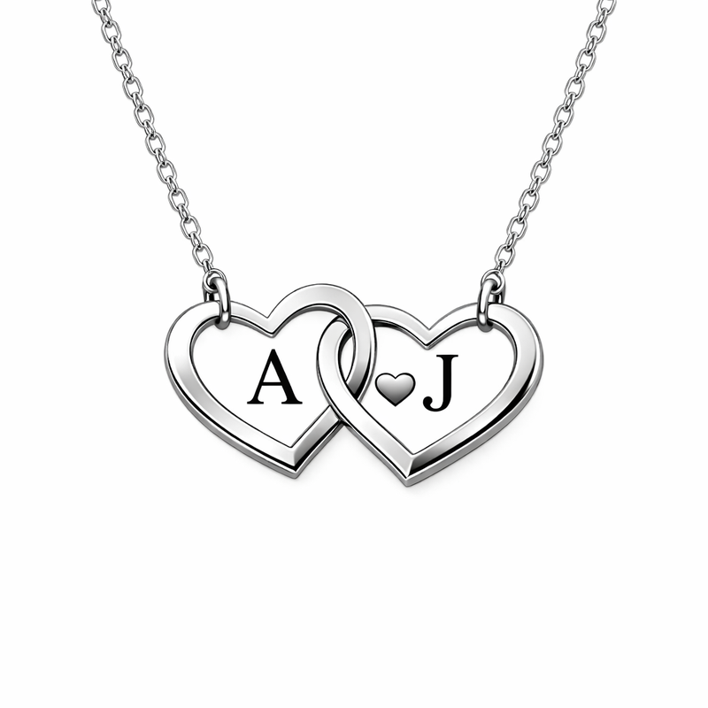 Minimalist Stainless Steel Double Heart Pendant: Customizable Initial Love Symbol Necklace for Wholesale Jewelry Growth 2 Minimalist Stainless Steel Double Heart Pendant: Customizable Initial Love Symbol Necklace for Wholesale Jewelry Growth