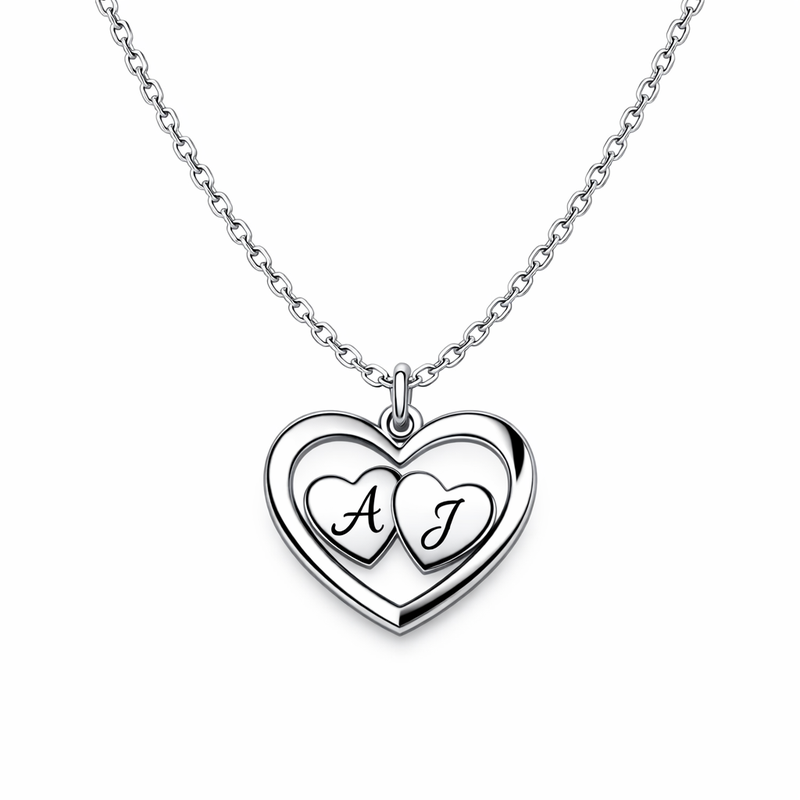 Customizable Minimalist Stainless Steel Heart Pendant Necklace: A Business Opportunity for Love Symbol Jewelry Gifts and Double Heart Initial Necklaces for Women Customizable Minimalist Stainless Steel Heart Pendant Necklace: A Business Opportunity for Love Symbol Jewelry Gifts and Double Heart Initial Necklaces for Women