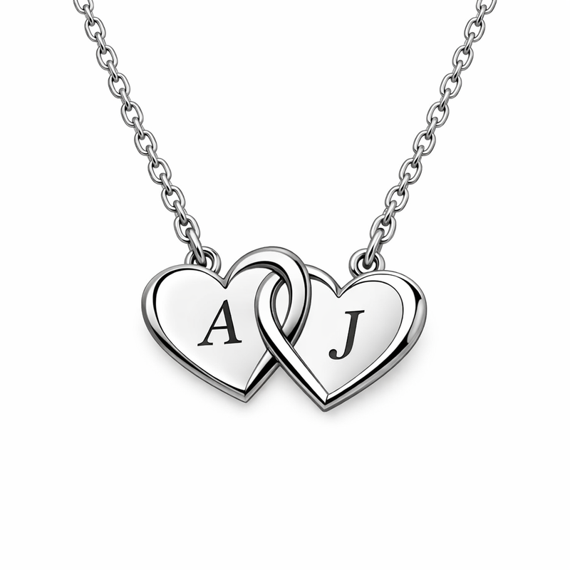 Minimalist Stainless Steel Double Heart Initial Necklace for Women: The Perfect Customizable Jewelry Gift for Retailers and Wholesalers 2 Minimalist Stainless Steel Double Heart Initial Necklace for Women: The Perfect Customizable Jewelry Gift for Retailers and Wholesalers