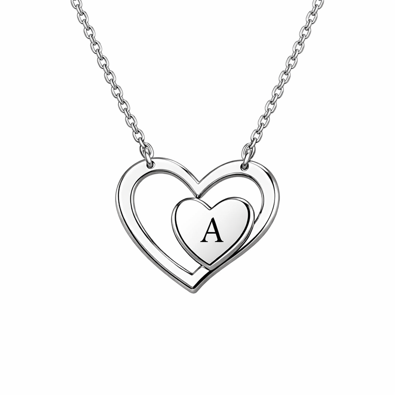 Minimalist Stainless Steel Double Heart Initial Pendant Necklace for Women: OEM/ODM Customization for Wholesale Jewelry Growth Minimalist Stainless Steel Double Heart Initial Pendant Necklace for Women: OEM/ODM Customization for Wholesale Jewelry Growth