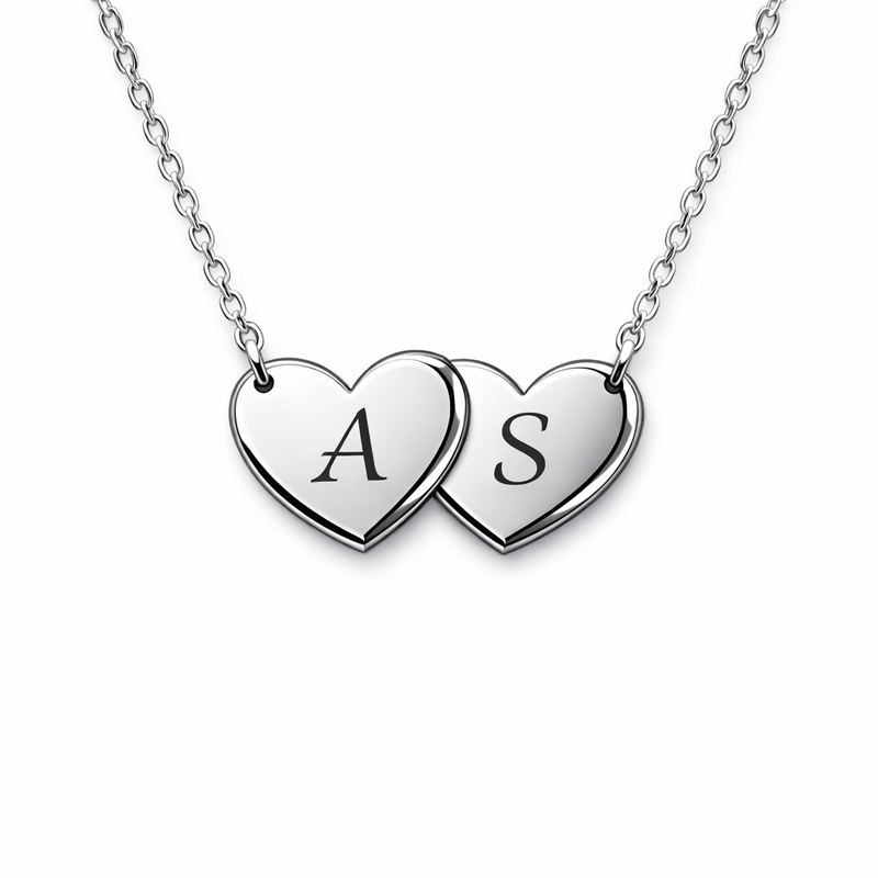 Grow Your Business with Customization: Minimalist Stainless Steel Double Heart Initial Pendant Necklace for Women 8 Grow Your Business with Customization: Minimalist Stainless Steel Double Heart Initial Pendant Necklace for Women