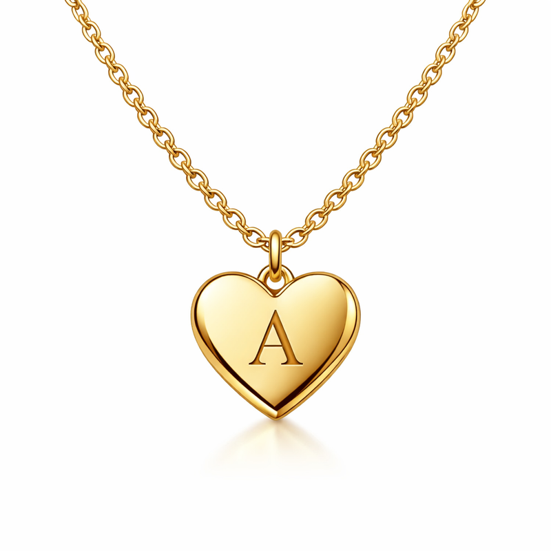 Initial Heart Charm Necklace: Boost Your Jewelry Business with Custom Gold Stainless Steel Pendants 2 Initial Heart Charm Necklace: Boost Your Jewelry Business with Custom Gold Stainless Steel Pendants