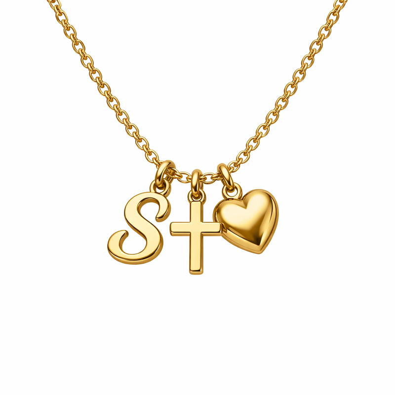 Elevate Your Brand with an Initial Cross Heart Charm Necklace: The Power of Personalized Gold Stainless Steel Pendants in Custom Heart Cross Jewelry Manufacturing Elevate Your Brand with an Initial Cross Heart Charm Necklace: The Power of Personalized Gold Stainless Steel Pendants in Custom Heart Cross Jewelry Manufacturing