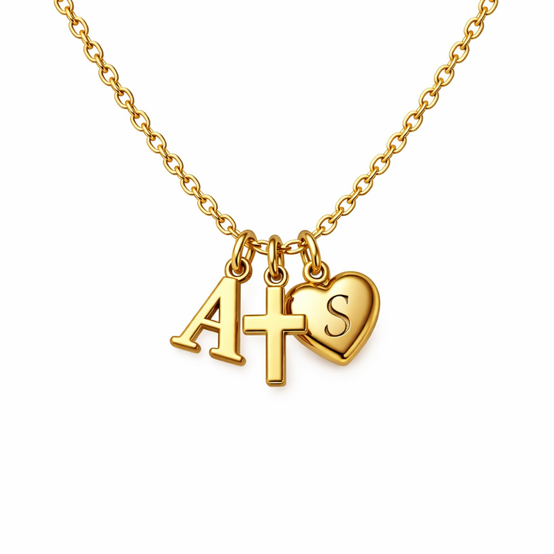 Boost Your Jewelry Business with Customization: Initial Cross Heart Charm Necklace, Personalized Gold Stainless Steel Pendant & Custom Heart Cross Jewelry 6 Boost Your Jewelry Business with Customization: Initial Cross Heart Charm Necklace, Personalized Gold Stainless Steel Pendant & Custom Heart Cross Jewelry