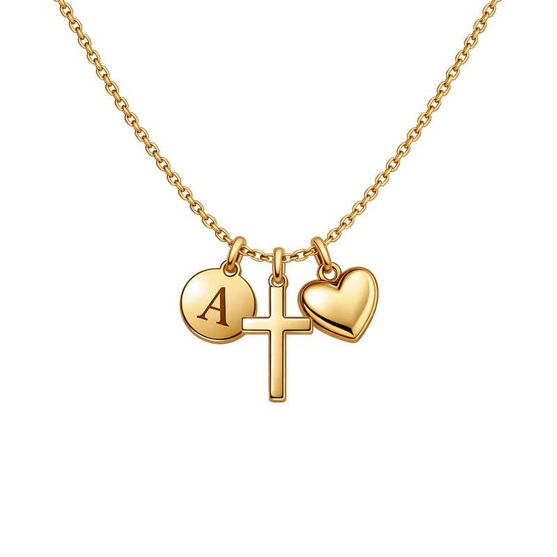 How an Initial Cross Heart Charm Necklace Can Boost Your Business with Personalized Gold Stainless Steel Pendants and Custom Designs 2 How an Initial Cross Heart Charm Necklace Can Boost Your Business with Personalized Gold Stainless Steel Pendants and Custom Designs