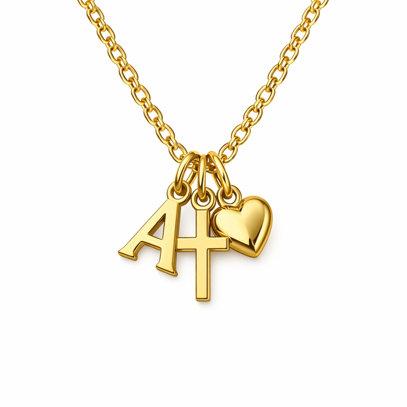Initial Cross Heart Charm Pendant: Boost Your Jewelry Line with Personalized Gold Stainless Steel and Custom Heart Cross Designs Initial Cross Heart Charm Pendant: Boost Your Jewelry Line with Personalized Gold Stainless Steel and Custom Heart Cross Designs