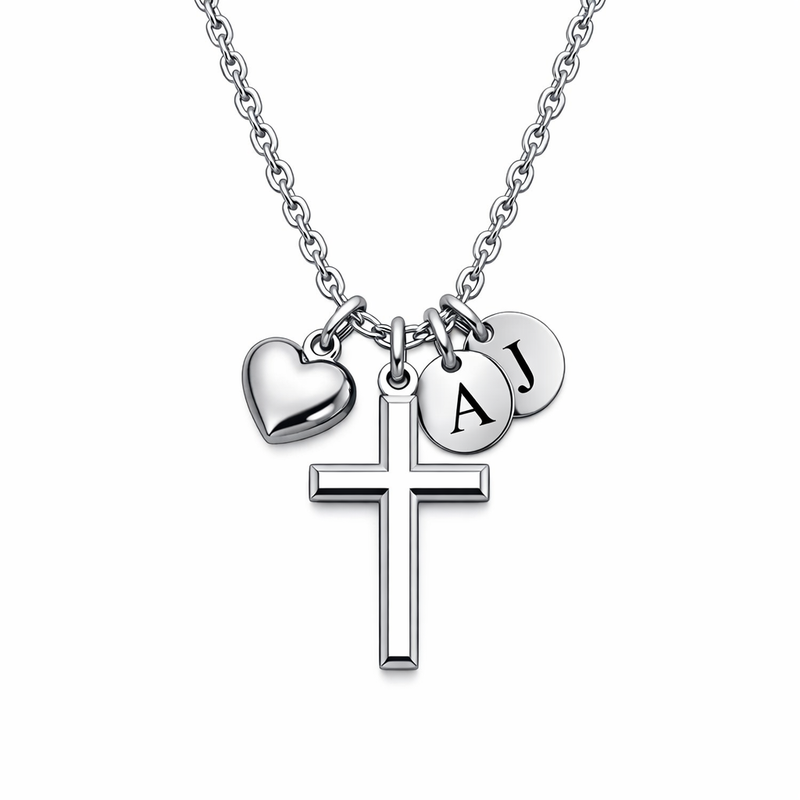 Initial Cross Pendant Necklace: Boost Your Jewelry Business with Heart Charm Gold & Personalized Stainless Steel Pendant Customization 8 Initial Cross Pendant Necklace: Boost Your Jewelry Business with Heart Charm Gold & Personalized Stainless Steel Pendant Customization