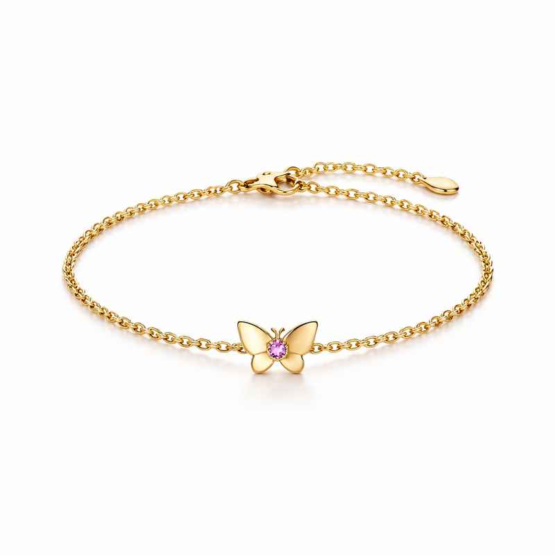 Personalized Gold Stainless Steel Butterfly Birthstone Charm Bracelet Jewelry 2 Personalized Gold Stainless Steel Butterfly Birthstone Charm Bracelet Jewelry