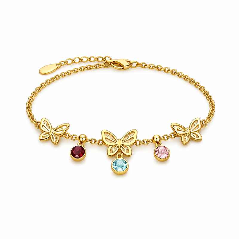 butterfly birthstone charm bracelet personalized gold stainless steel jewelry birthstone butterfly charm jewelry 1 butterfly birthstone charm bracelet personalized gold stainless steel jewelry birthstone butterfly charm jewelry
