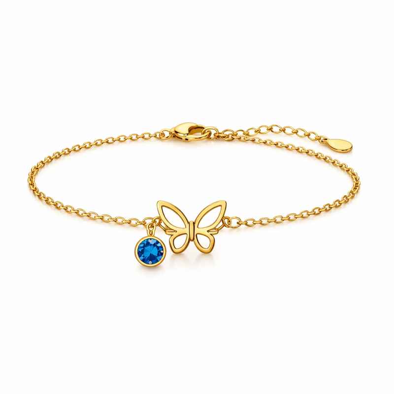 Personalized Butterfly Birthstone Charm Gold Stainless Steel Bracelet 2 Personalized Butterfly Birthstone Charm Gold Stainless Steel Bracelet