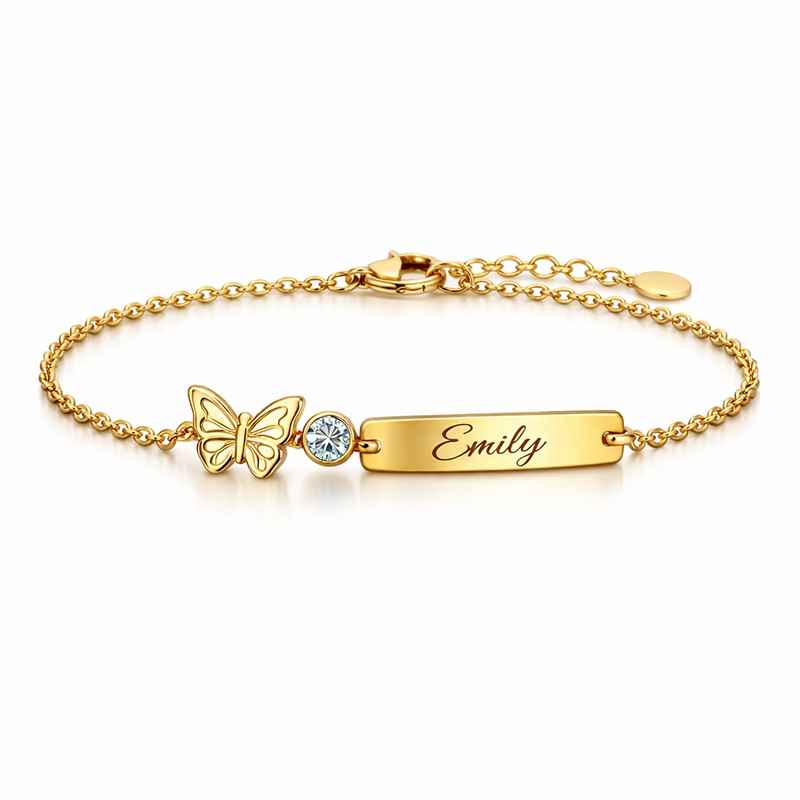 butterfly birthstone charm gold stainless steel personalized jewelry bracelet personalized butterfly birthstone charm bracelet gold stainless steel butterfly charm bracelet with birthstone 1 butterfly birthstone charm gold stainless steel personalized jewelry bracelet personalized butterfly birthstone charm bracelet gold stainless steel butterfly charm bracelet with birthstone